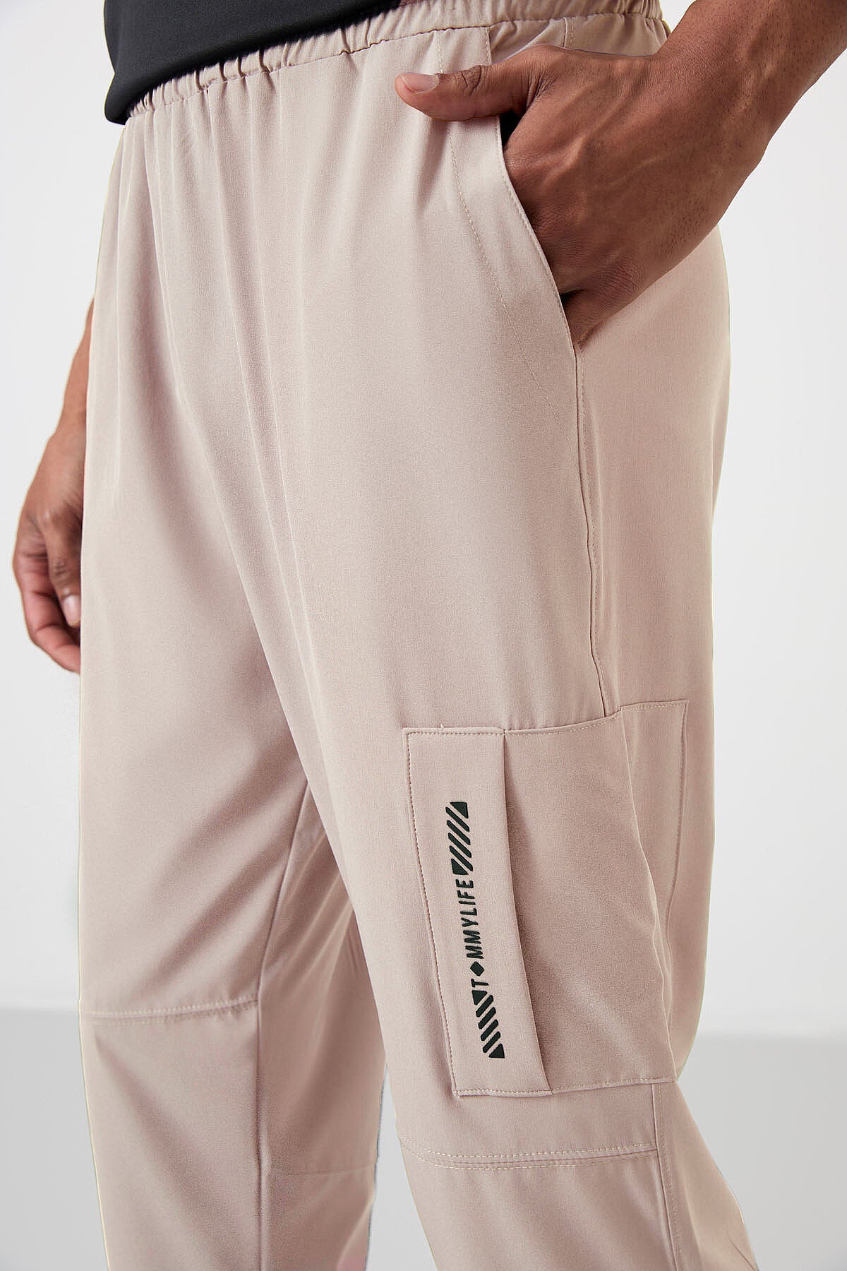 Bej İnce Yumuşak Comfort Fit Erkek Eşofman Alt - 82120