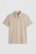 Beige Standard Fit Basic Polo Collar Men's T-Shirt - 87748