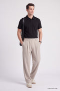 Beige Comfort Fit Men's Palazzo Trousers - 82199