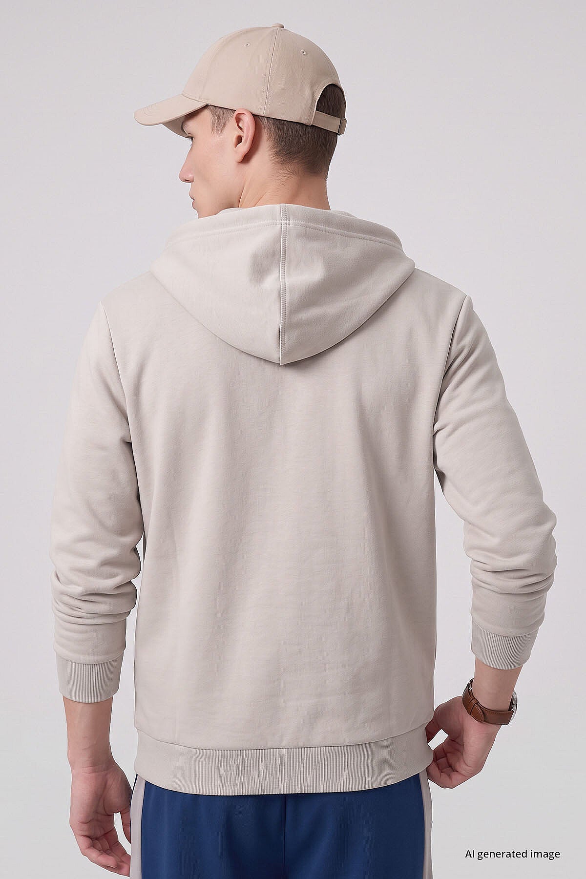 Bej Standart Kalıp Basic Fermuarlı Erkek Sweatshirt - 88514