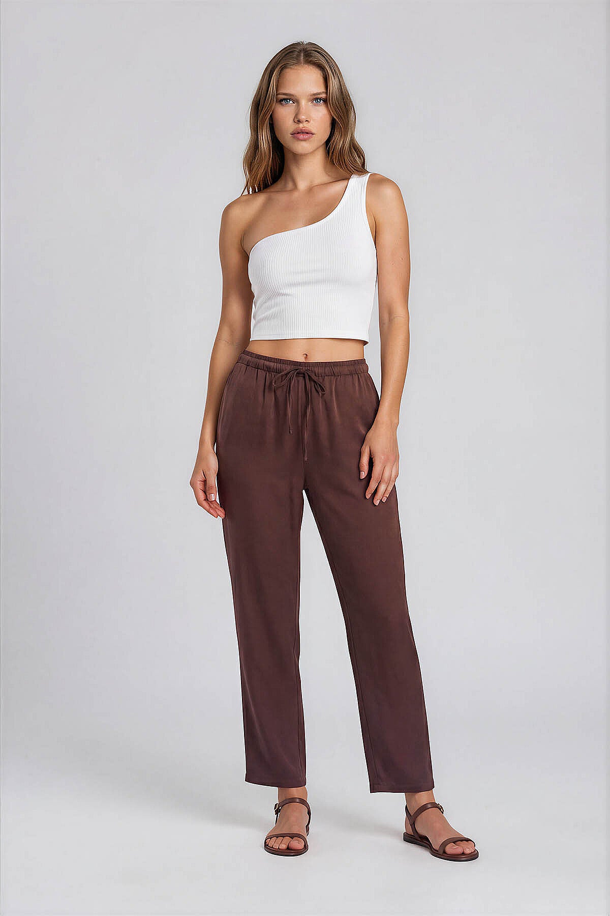 Beli Lastikli Saten Pantolon
