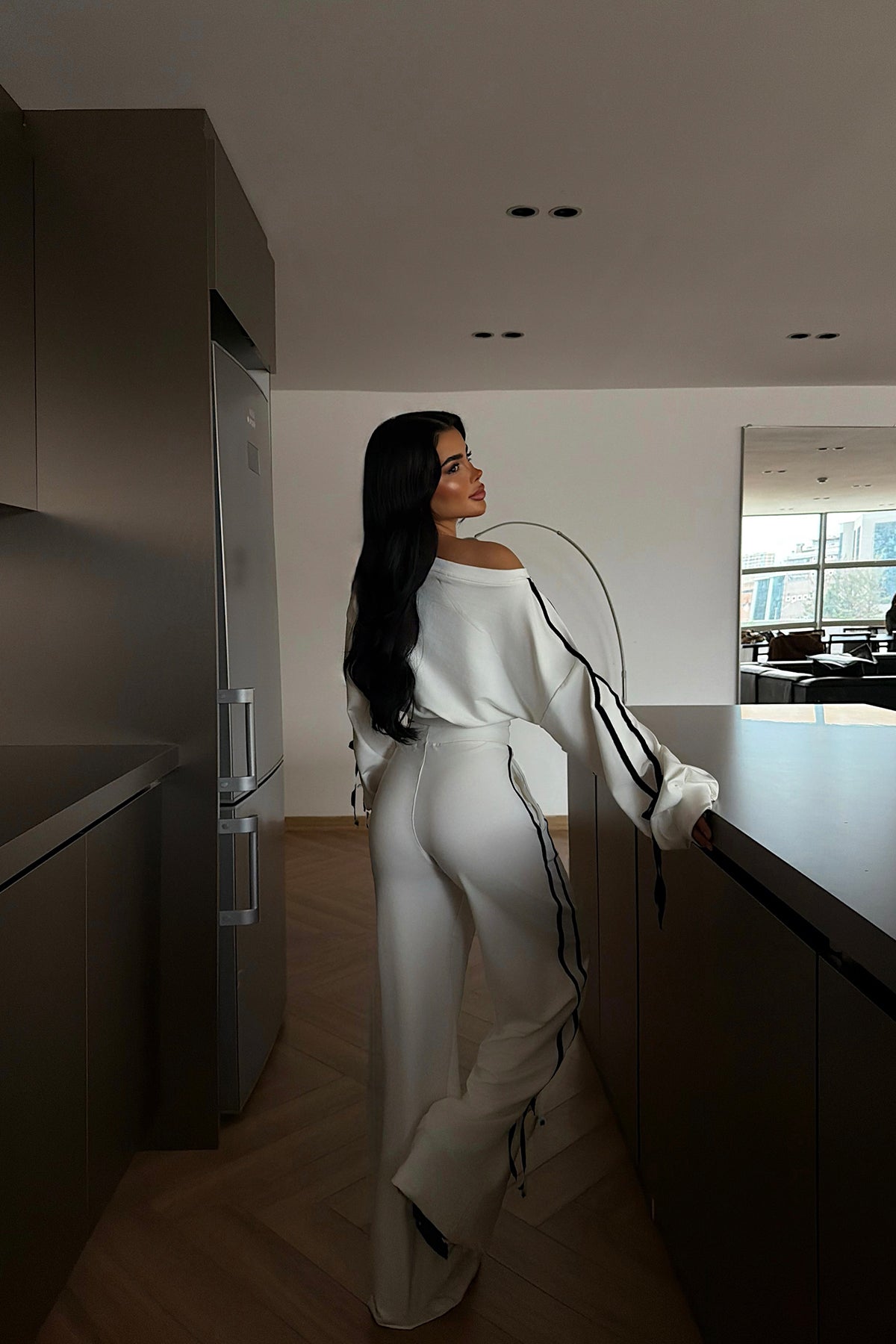 Beyaz Calesia Eşofman Takımı ATE-4454