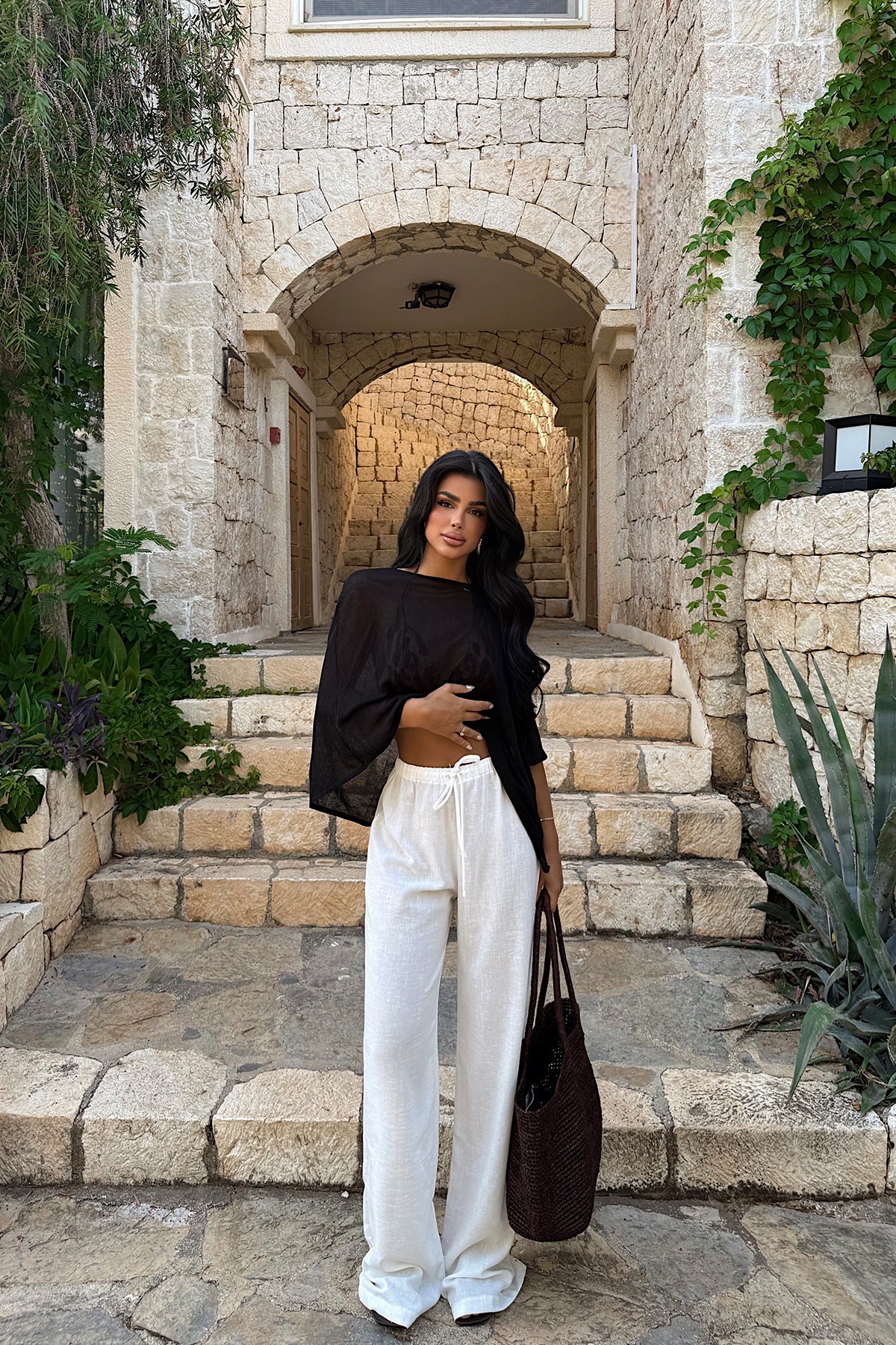 Beyaz Nanea Keten Pantolon ATE-3002