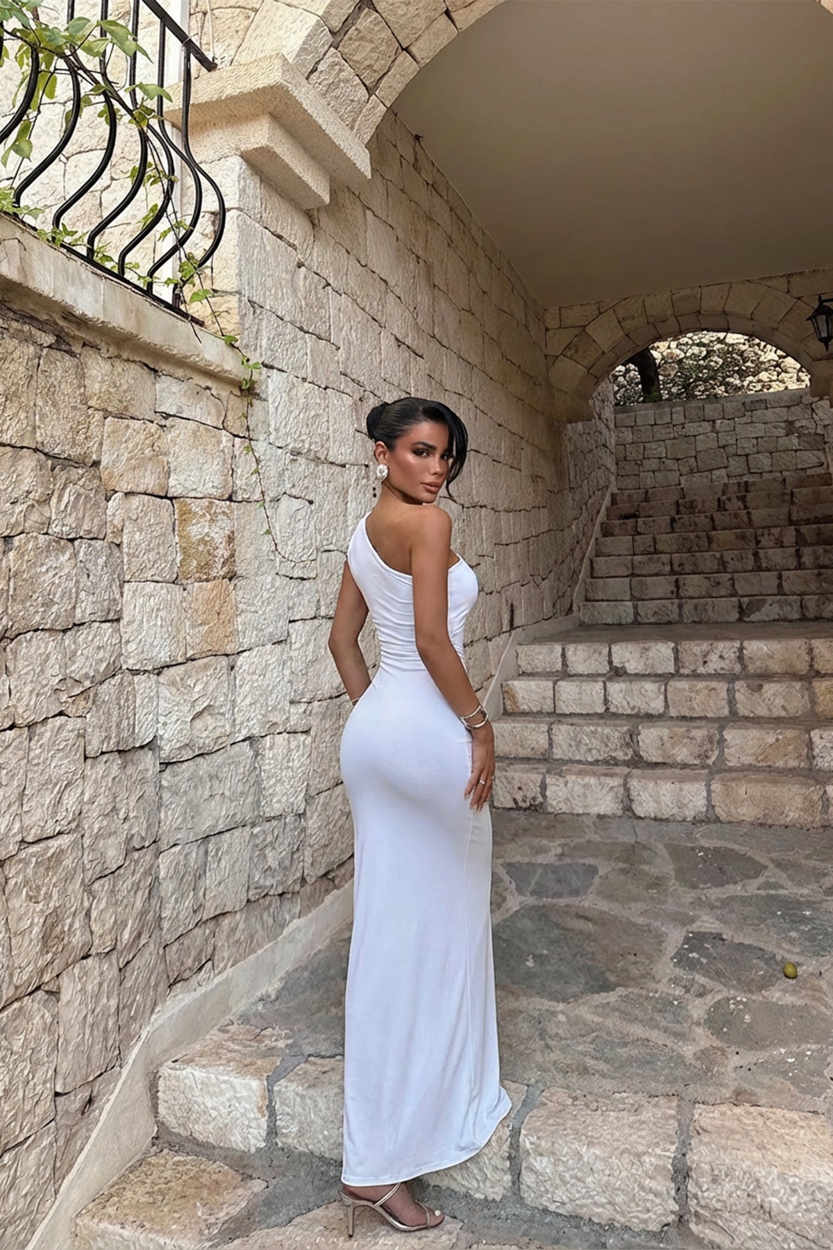 Beyaz Eldoris Elbise ATE-1541
