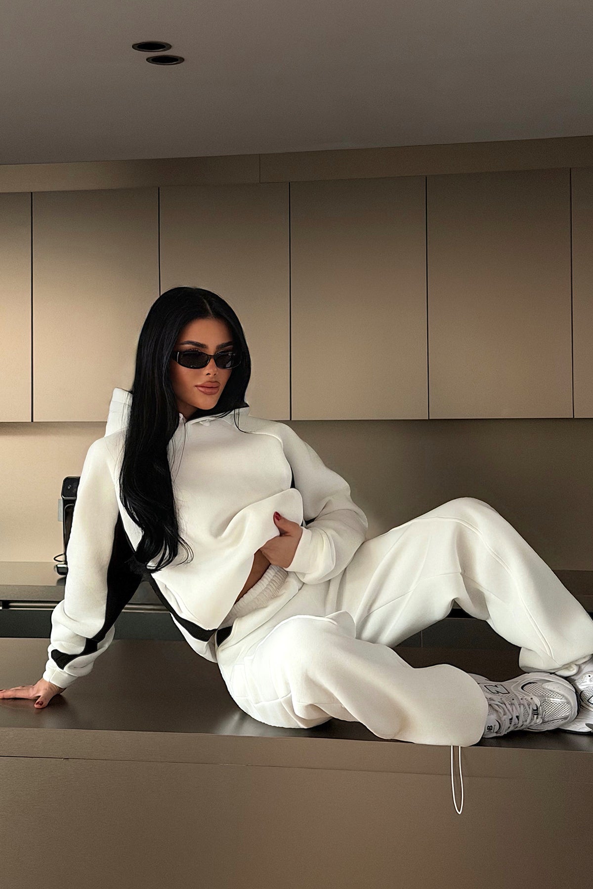 Beyaz Holly Eşofman Takımı ATE-4115