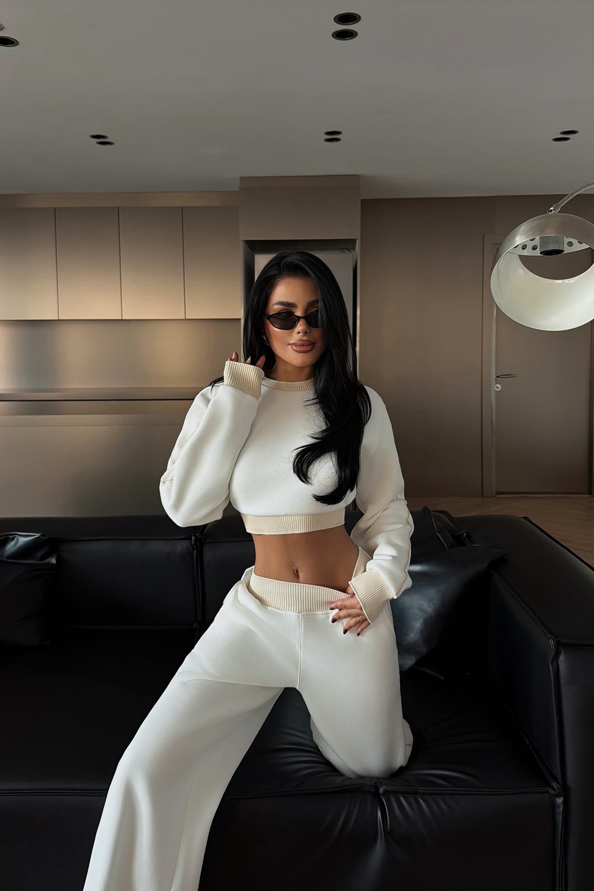 Beyaz Quill Eşofman Takımı ATE-4083