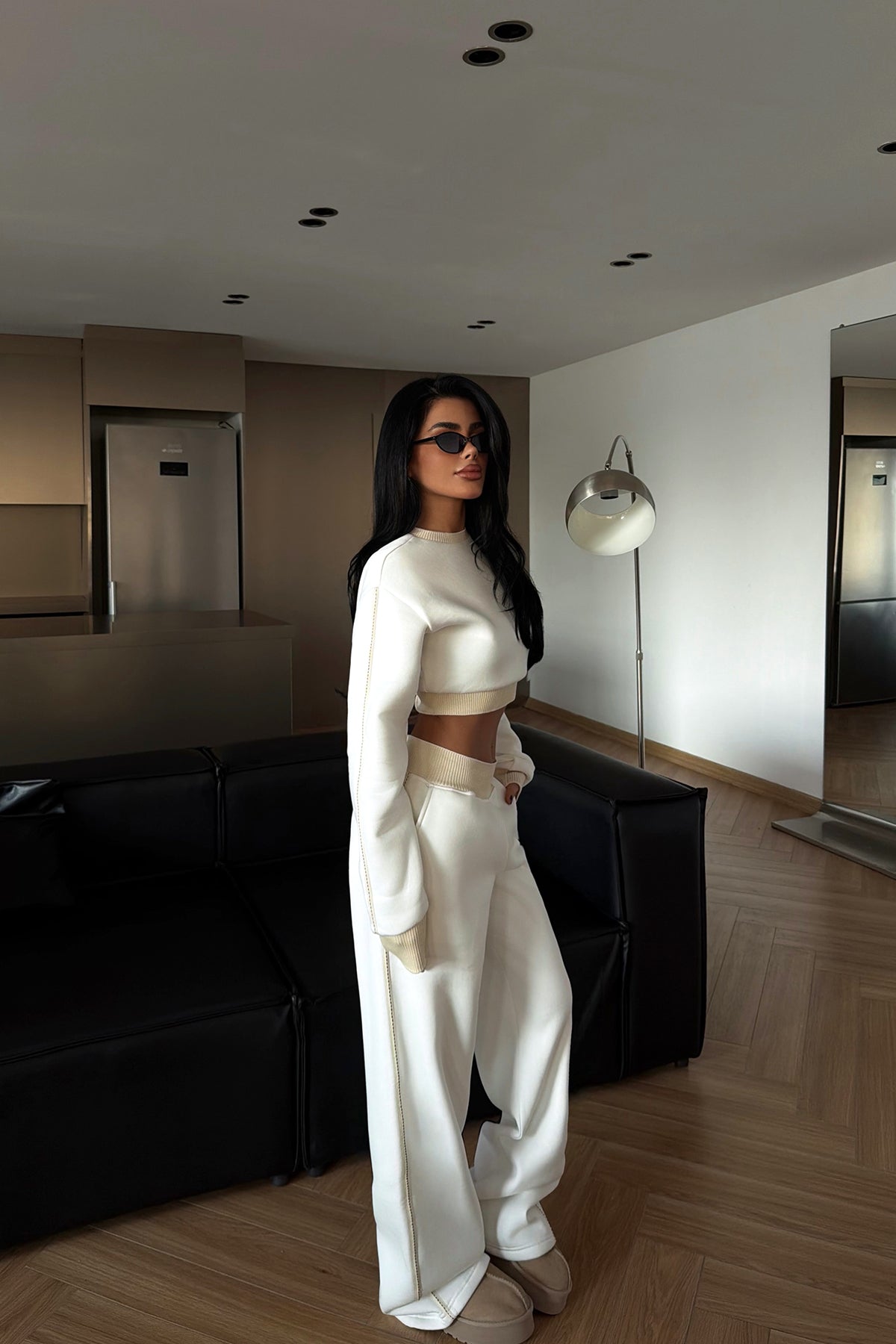 Beyaz Quill Eşofman Takımı ATE-4083