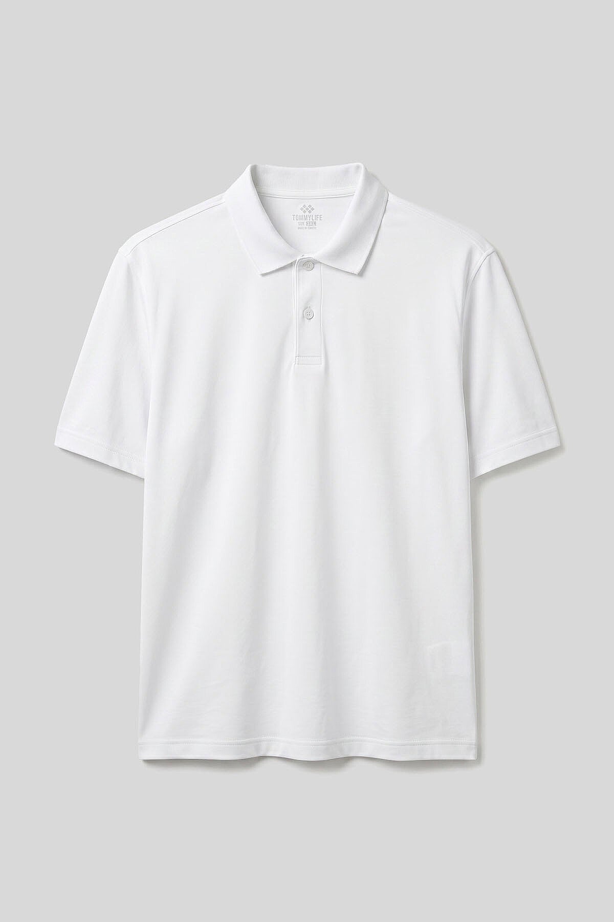 Beyaz Polo Yaka Büyük Beden Battal Erkek T-Shirt - 88511