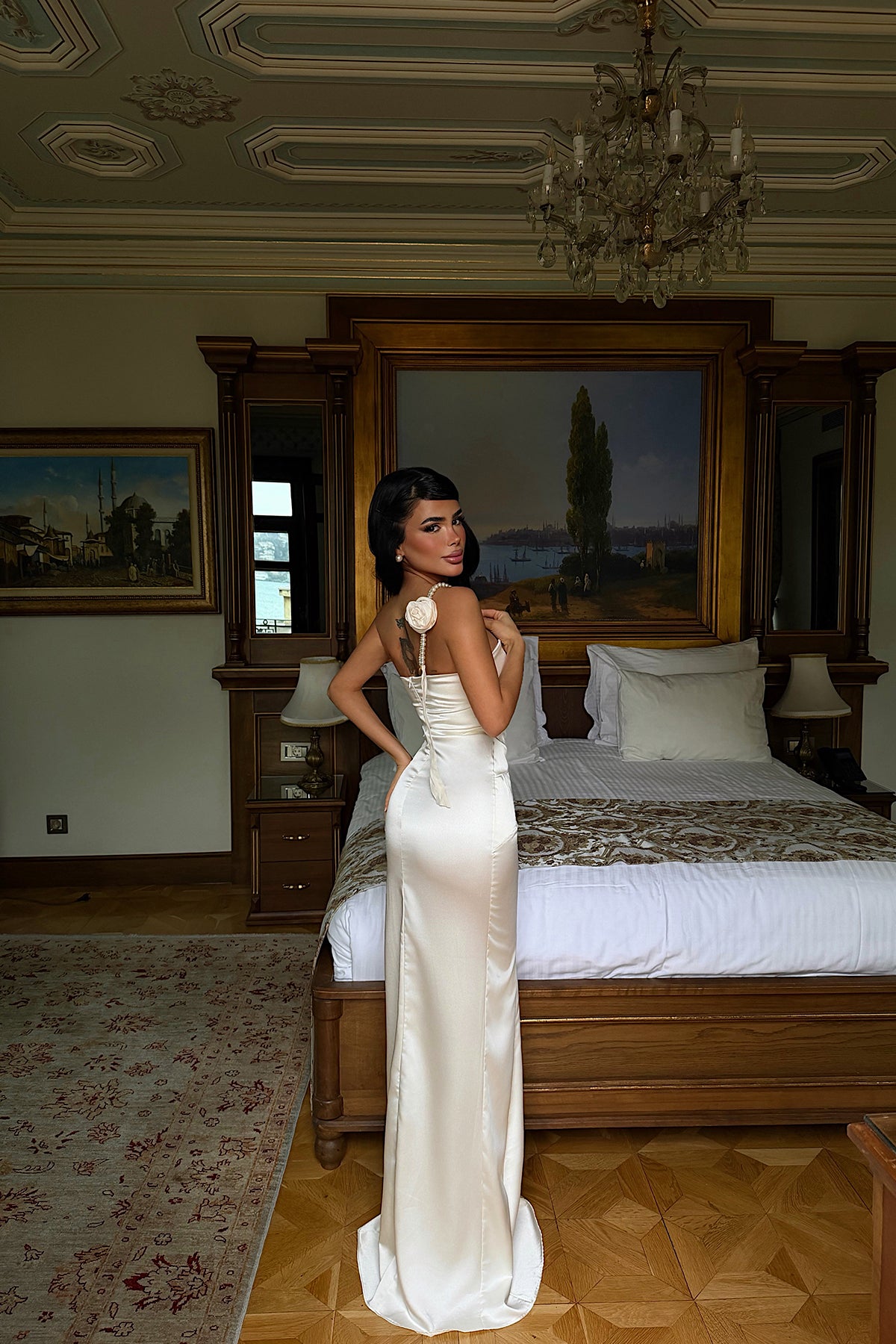 Beyaz Qisi Elbise ATE-4800