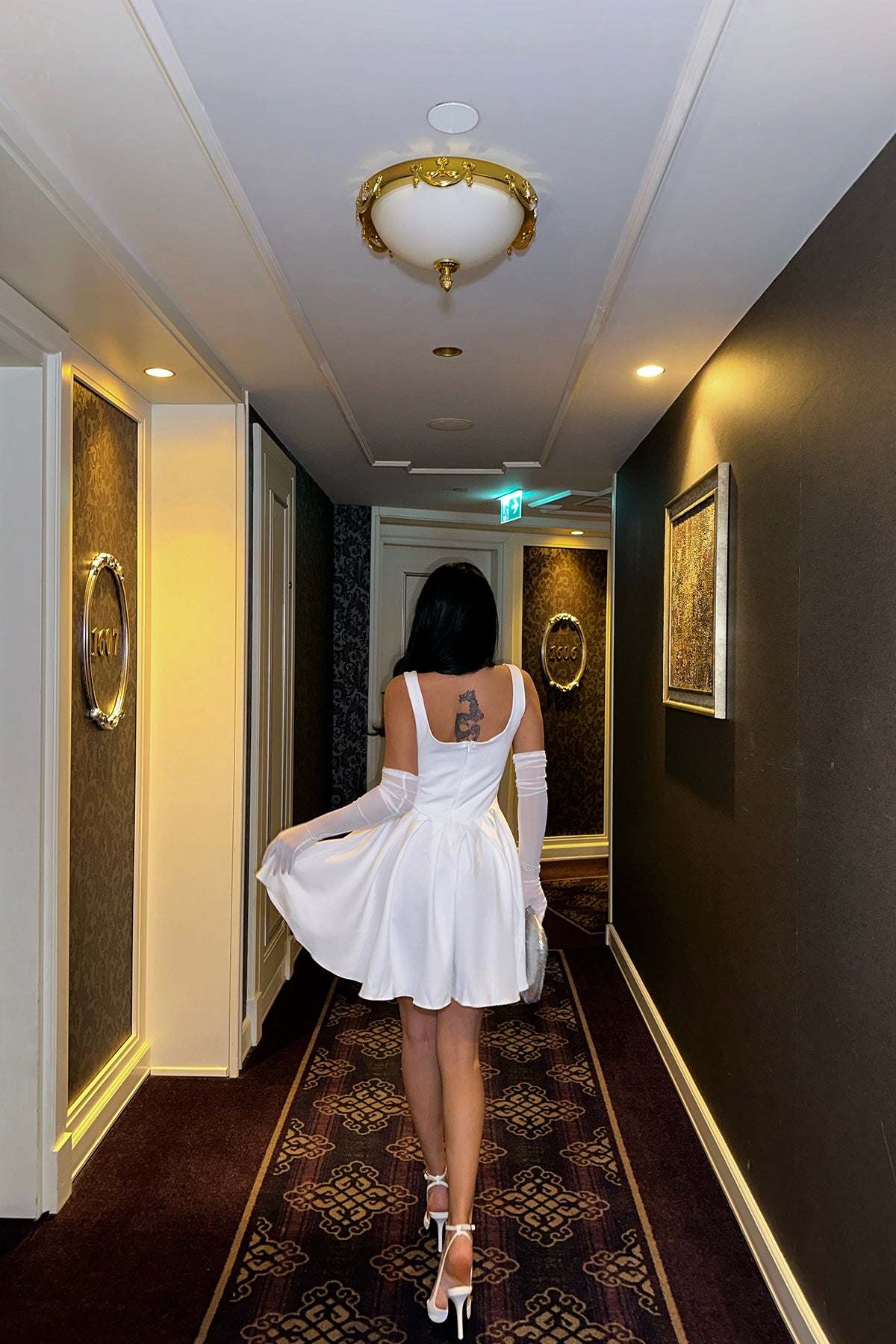 Beyaz  Yolian Mini Elbise ATE3779