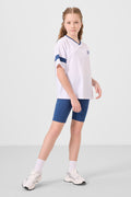 White-Parliament V Neck Belt Detailed Standard Fit Performance Girls' Leggings Set - 75187