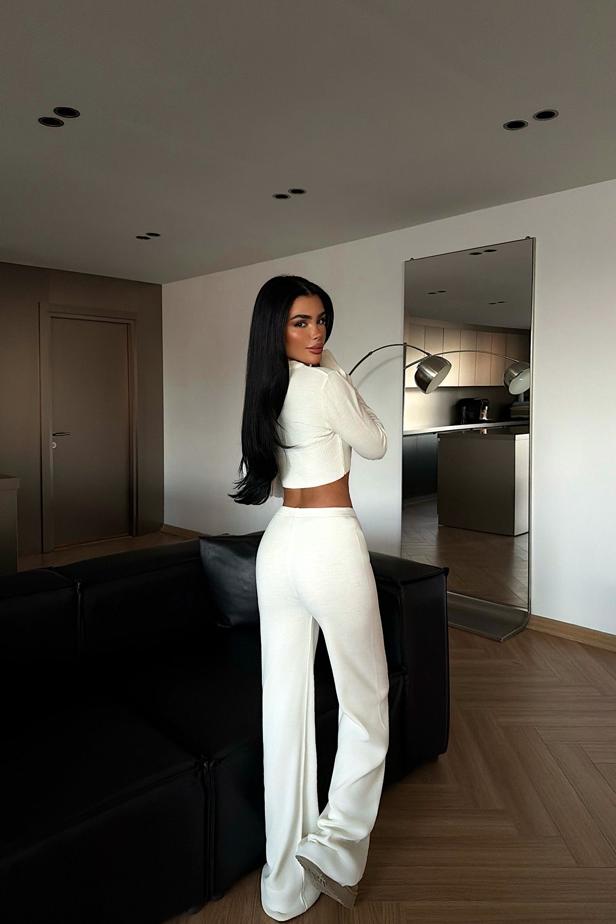 Beyaz Nagina triko takım ATE-4403