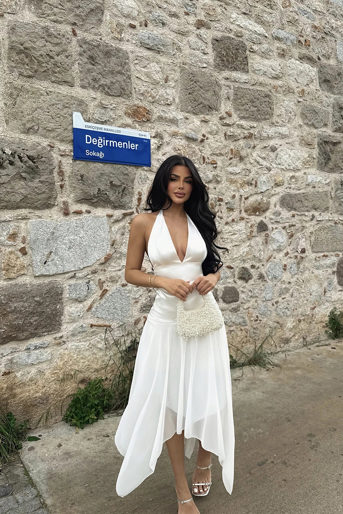 Beyaz Sandra Elbise