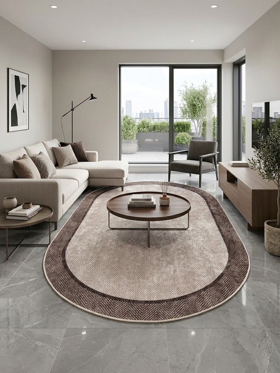 Modern Lateks Taban Oval Salon Antre Halı