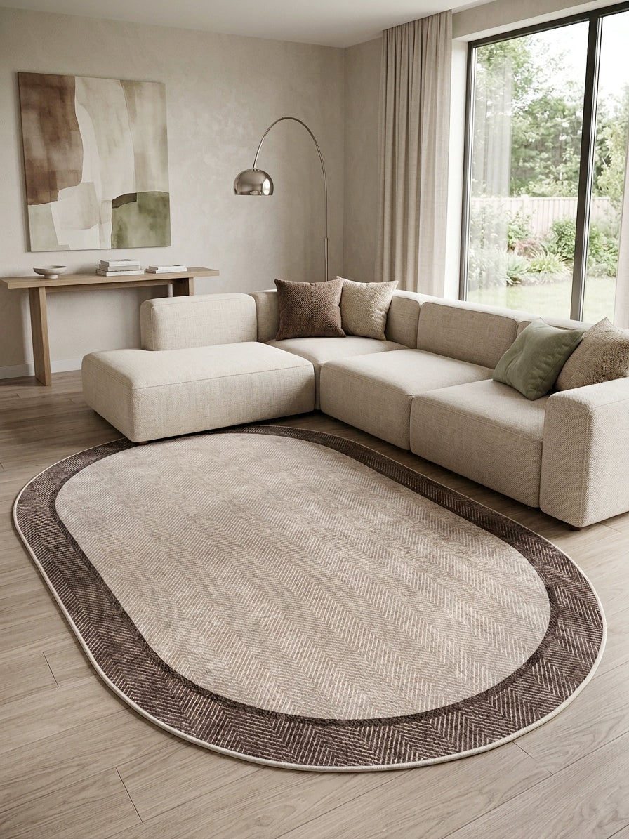 Modern Lateks Taban Oval Salon Antre Halı