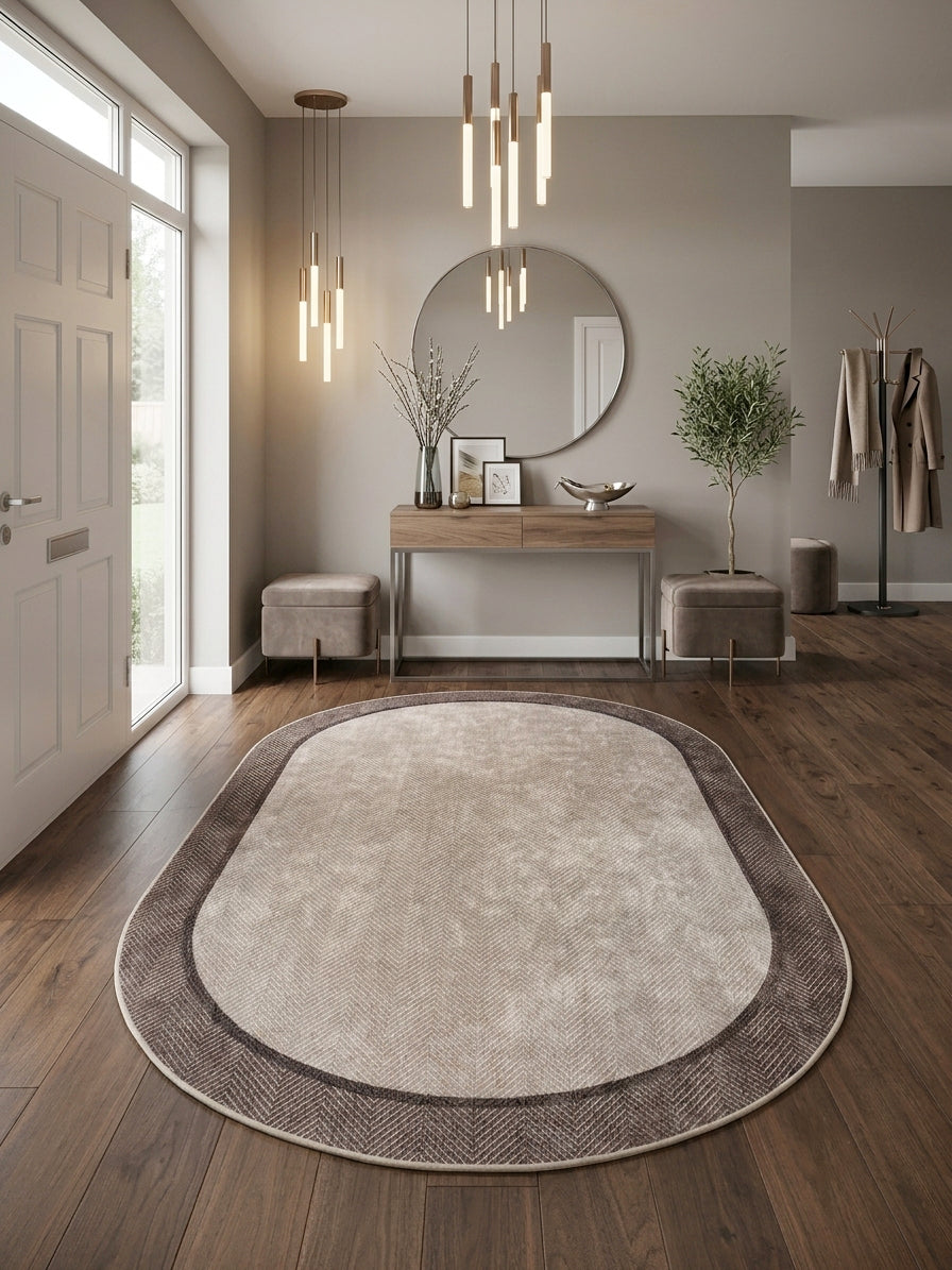 Modern Lateks Taban Oval Salon Antre Halı