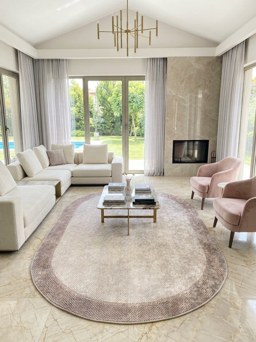 Modern Lateks Taban Oval Salon Antre Halı