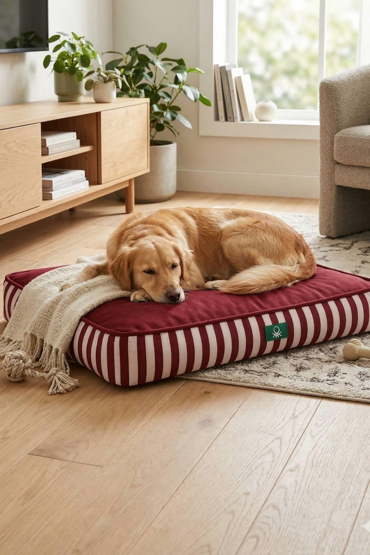BNT-B2502-B Kedi & Köpek Yatağı  KIRMIZI ÇİZGİLİ 70 x 50 cm