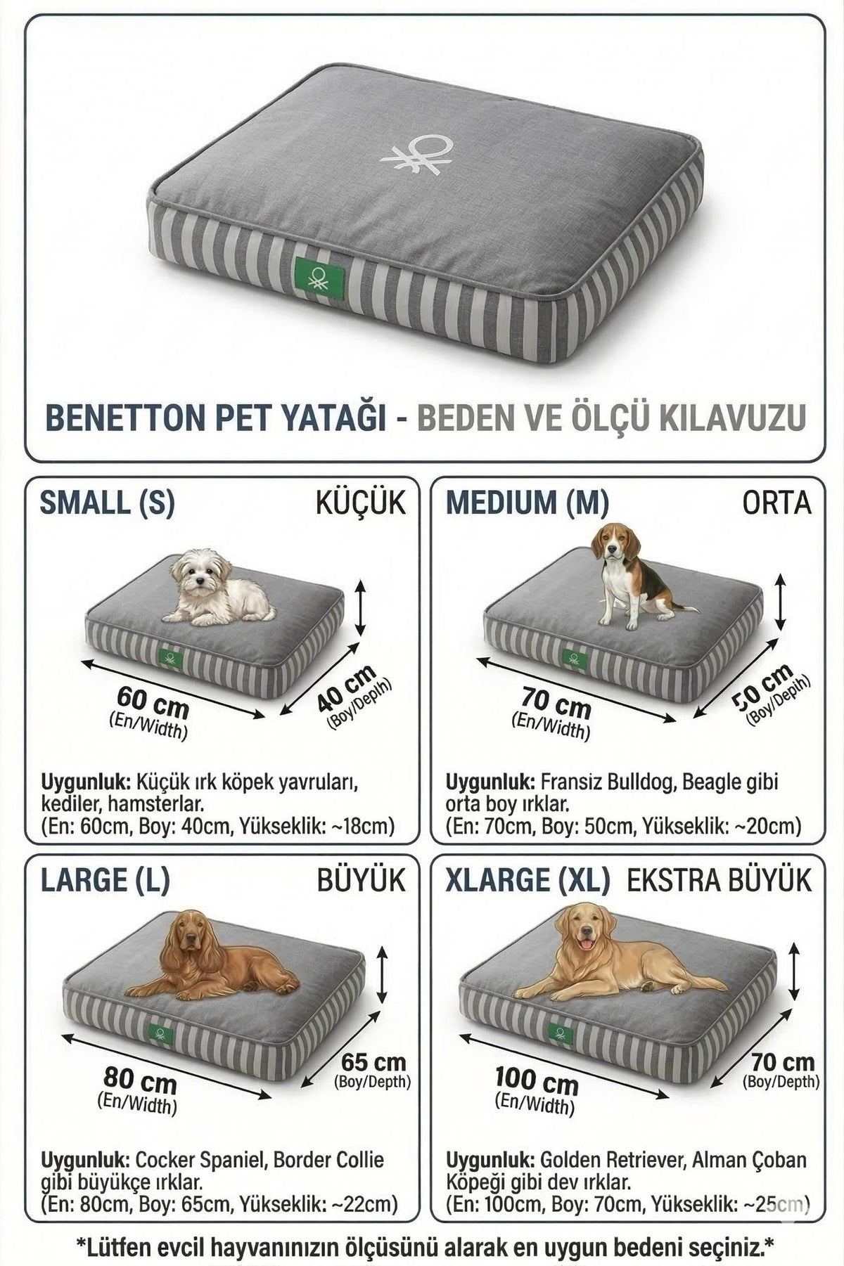 BNT-B2503-D Kedi & Köpek Yatağı  MAVİ ÇİZGİLİ 100 x70cm