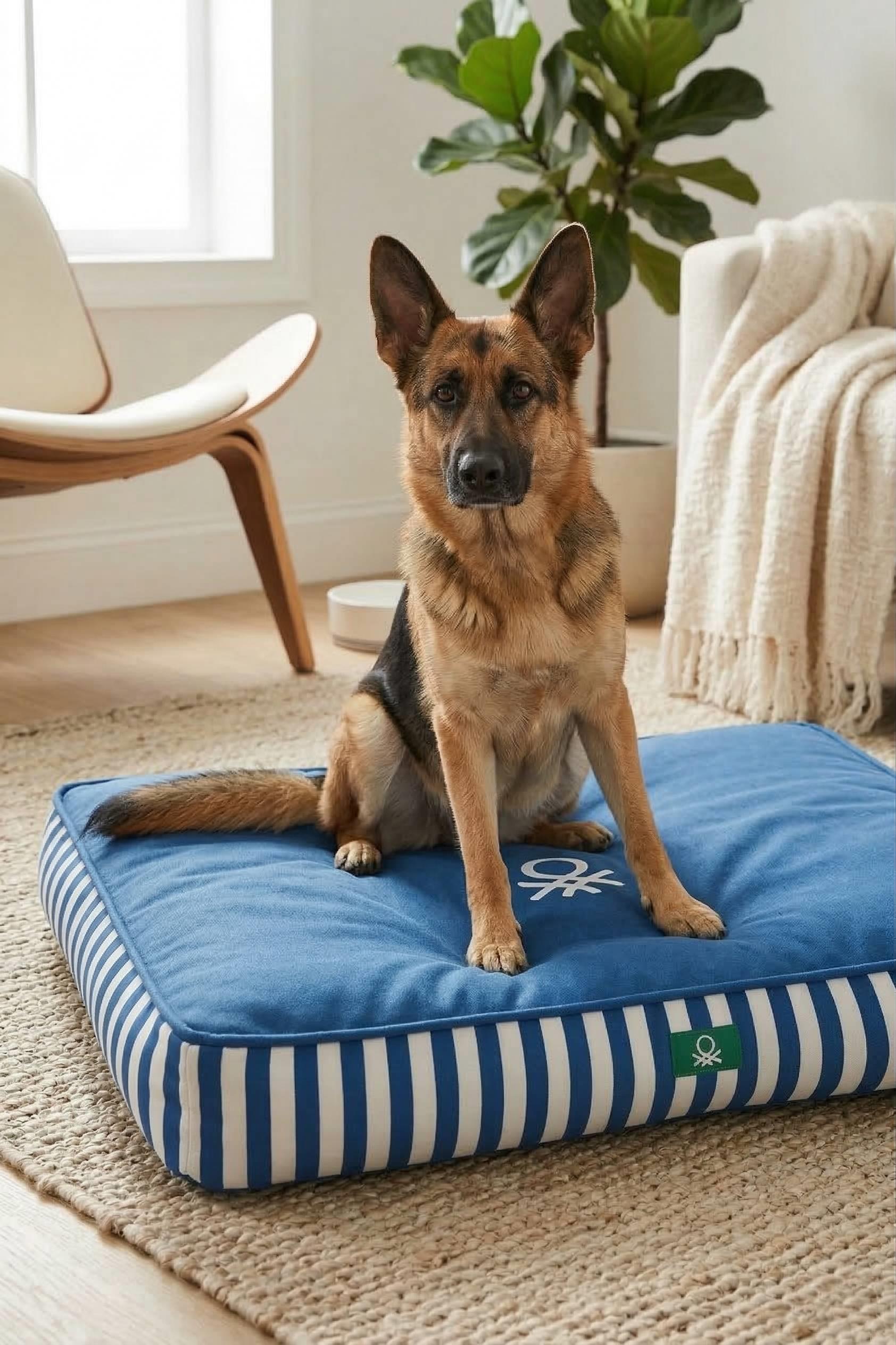 BNT-B2503-D Kedi & Köpek Yatağı  MAVİ ÇİZGİLİ 100 x70cm