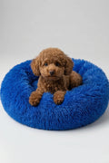 BNTMKT-0012-2-BL Uzun Kürklü Donut Kedi&Köpek Yatağı Mavi 55 CM