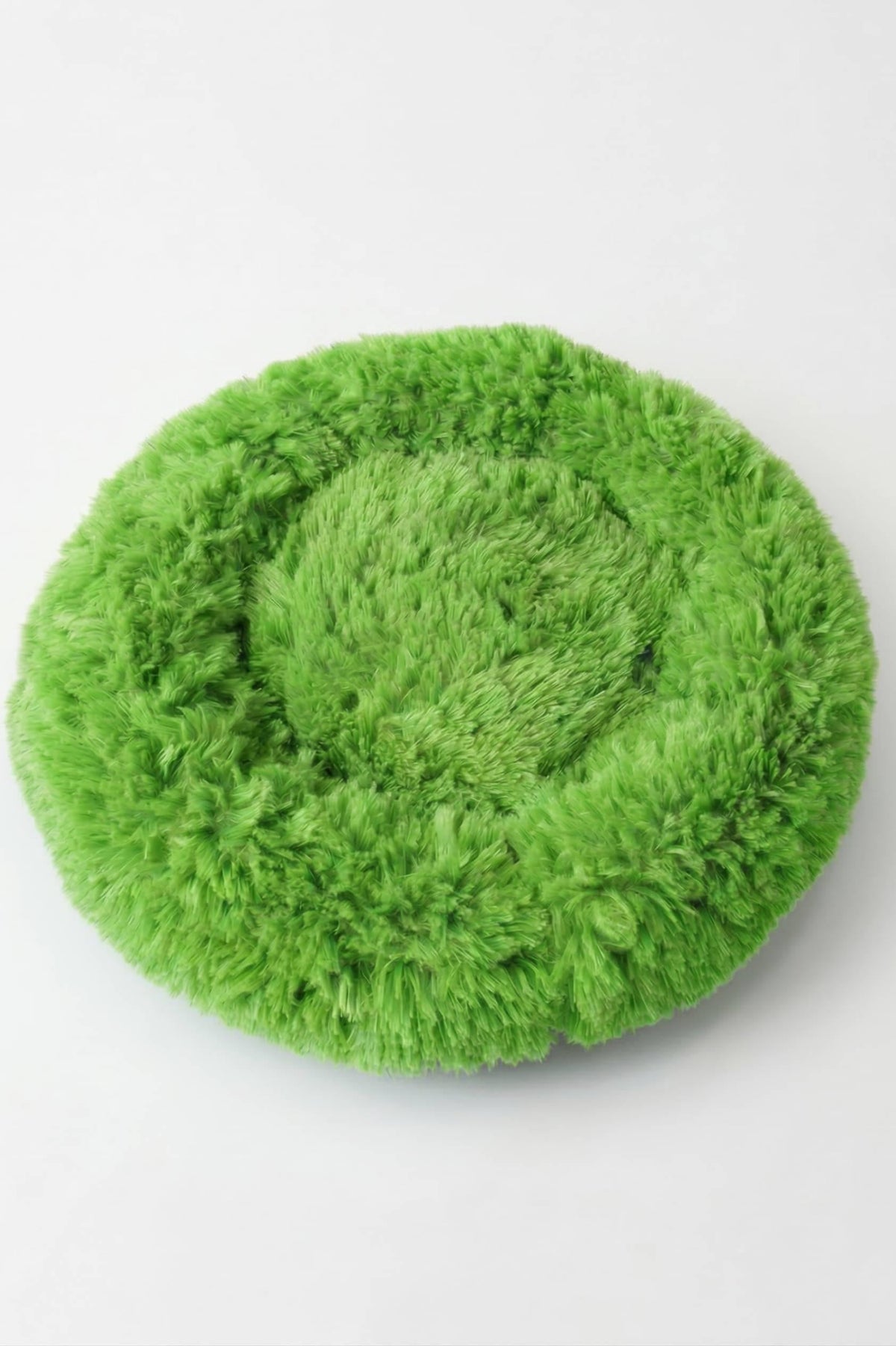 BNTMKT-0012-GR Uzun Kürklü Donut Kedi&Köpek Yatağı Yeşil 45 CM