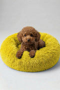 BNTMKT-0012-YE Uzun Kürklü Donut Kedi&Köpek Yatağı SARI 45 CM