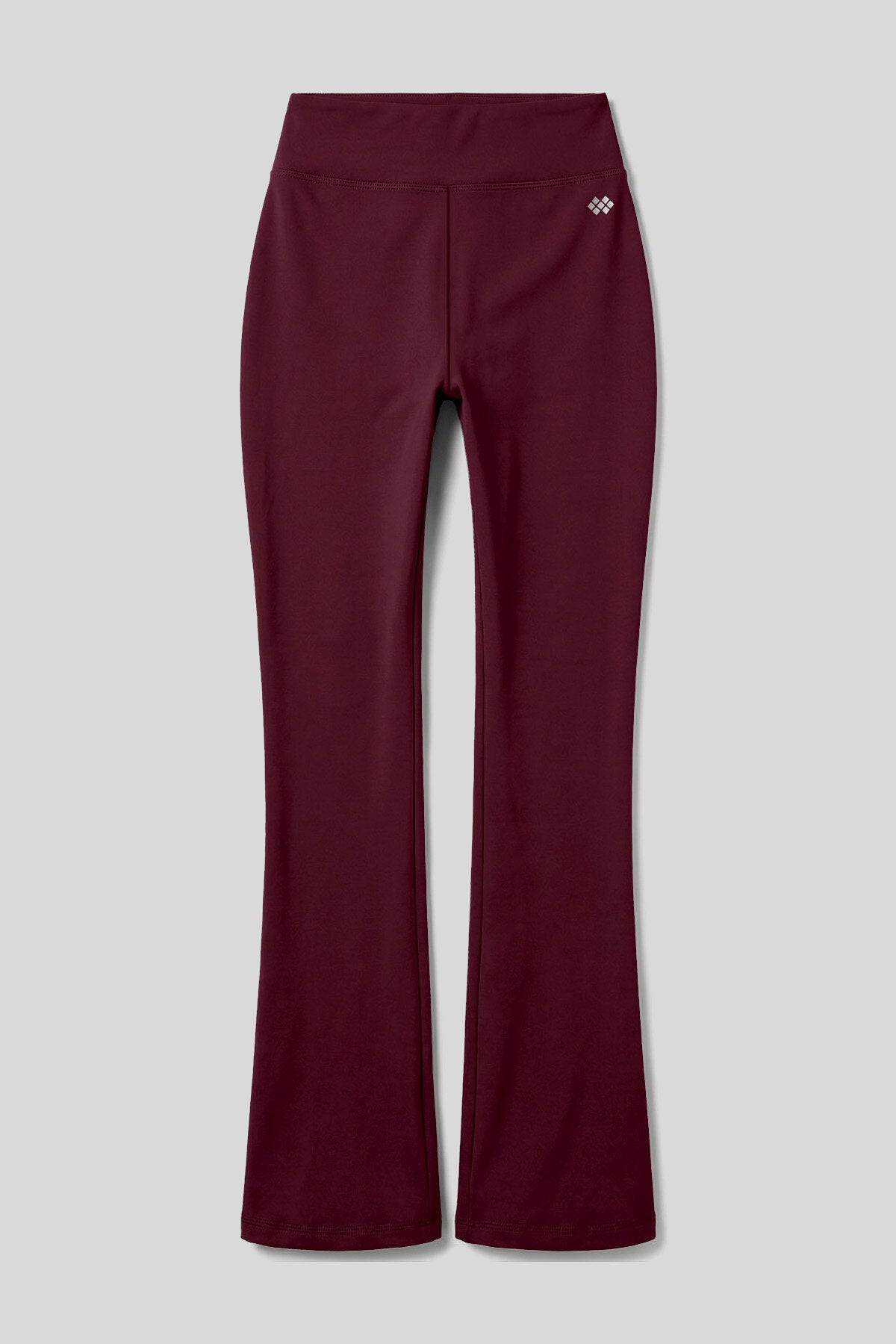 Bordo Esnek Yüksek Bel Spor Performans Kadın İspanyol Paça Kadın Tayt - 94686