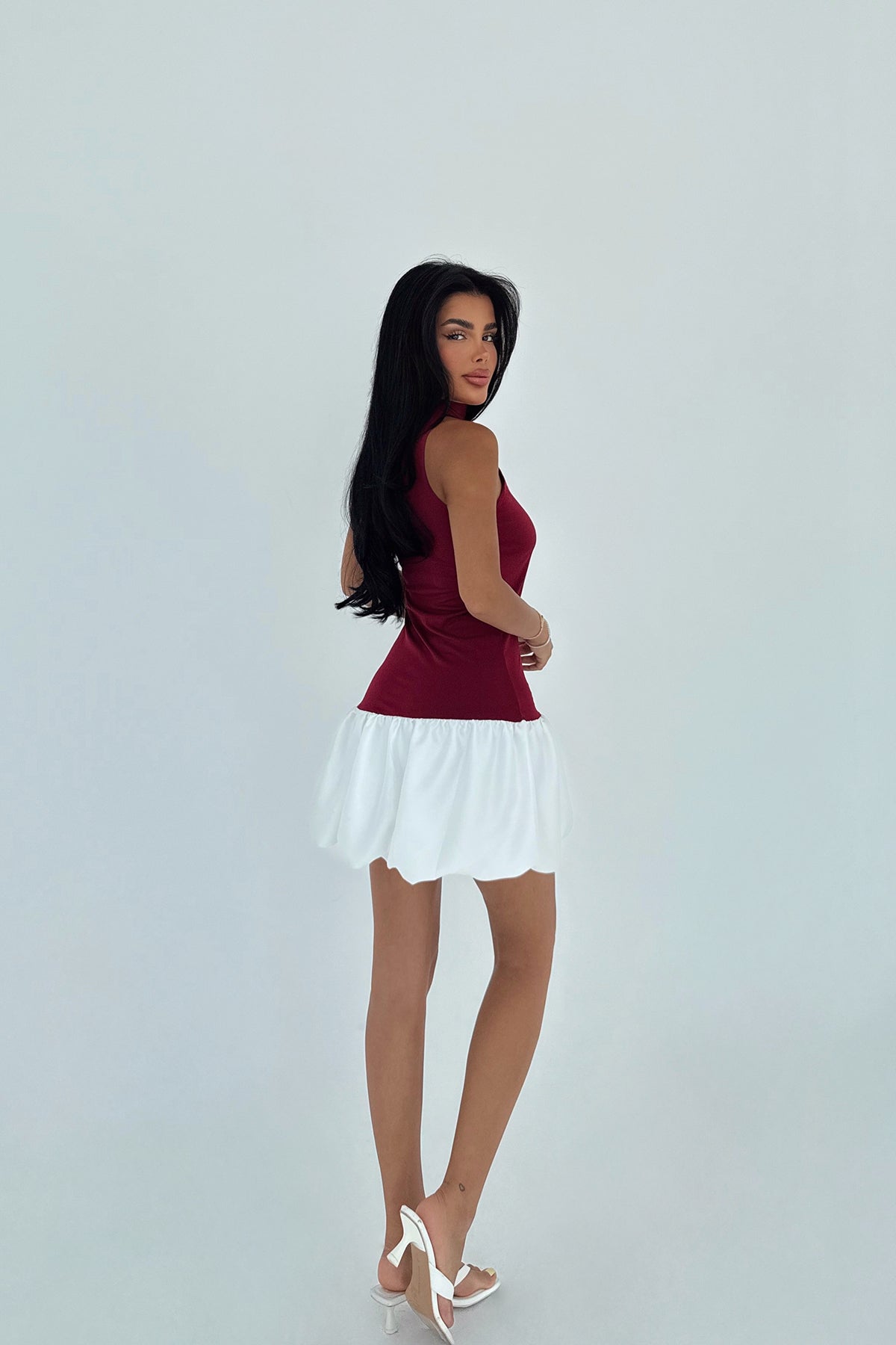 Bordo Deal Mini Elbise ATE-3012