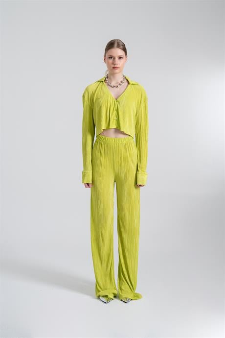 Comfy Crop Gömlek Yeşil Yeşil L