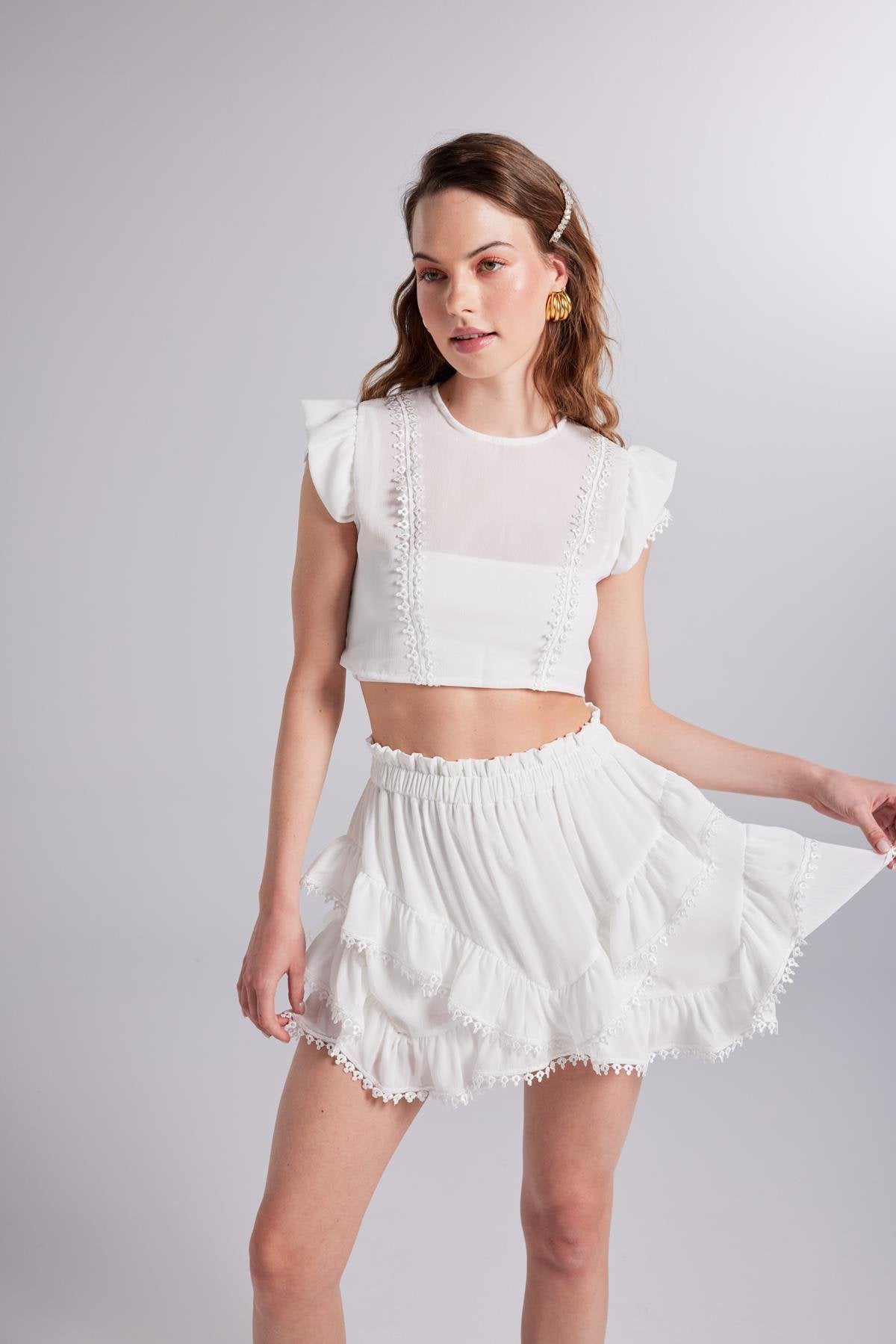 Pixie Bluz Beyaz Beyaz L