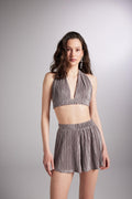 Elastic Waist Tie Comfy Bustier Taupe