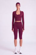 Bağlamalı Crop Kesim Ellen Bolero Bordo