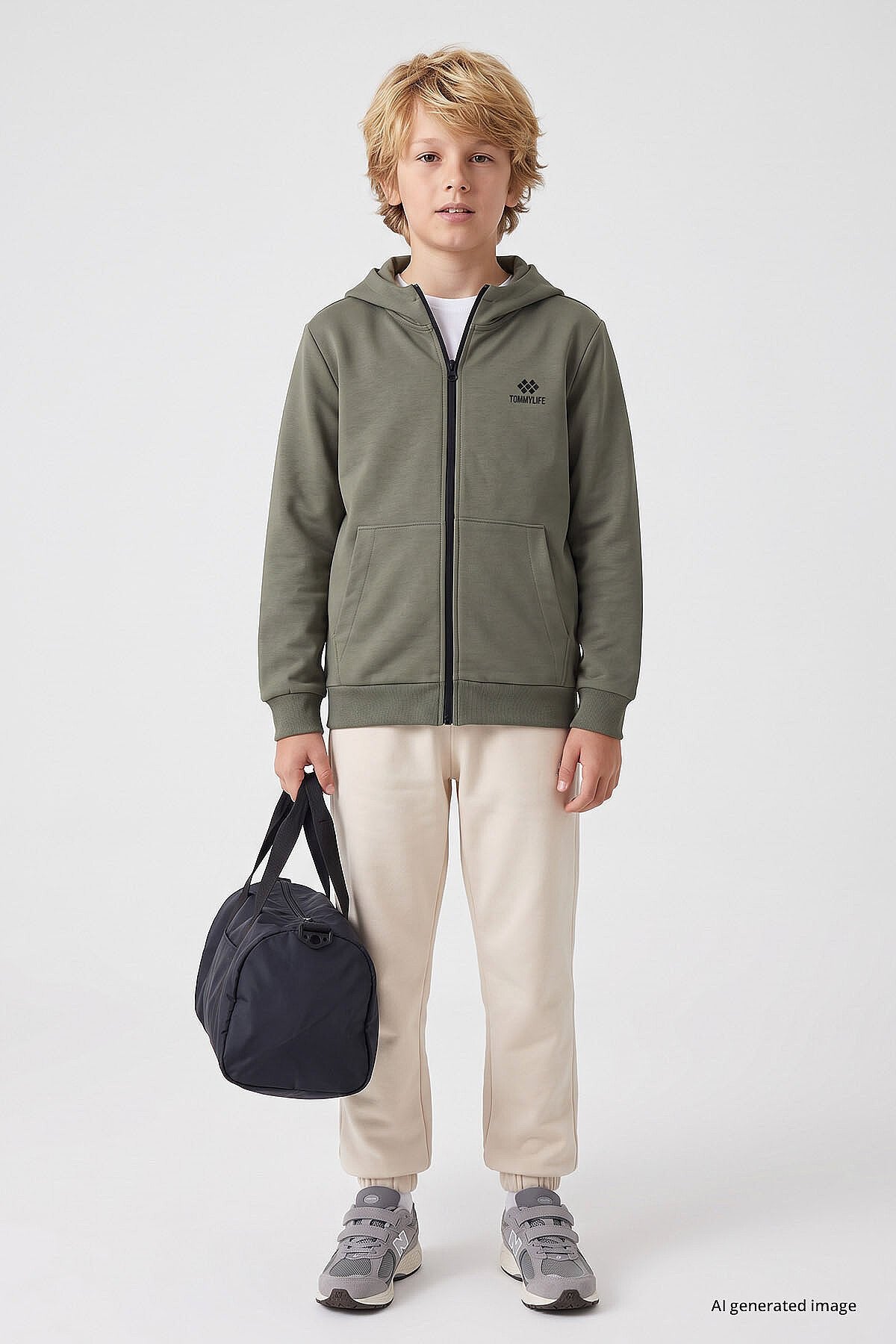 Çağla Standart Kalıp Basic Erkek Çocuk Sweatshirt - 11336