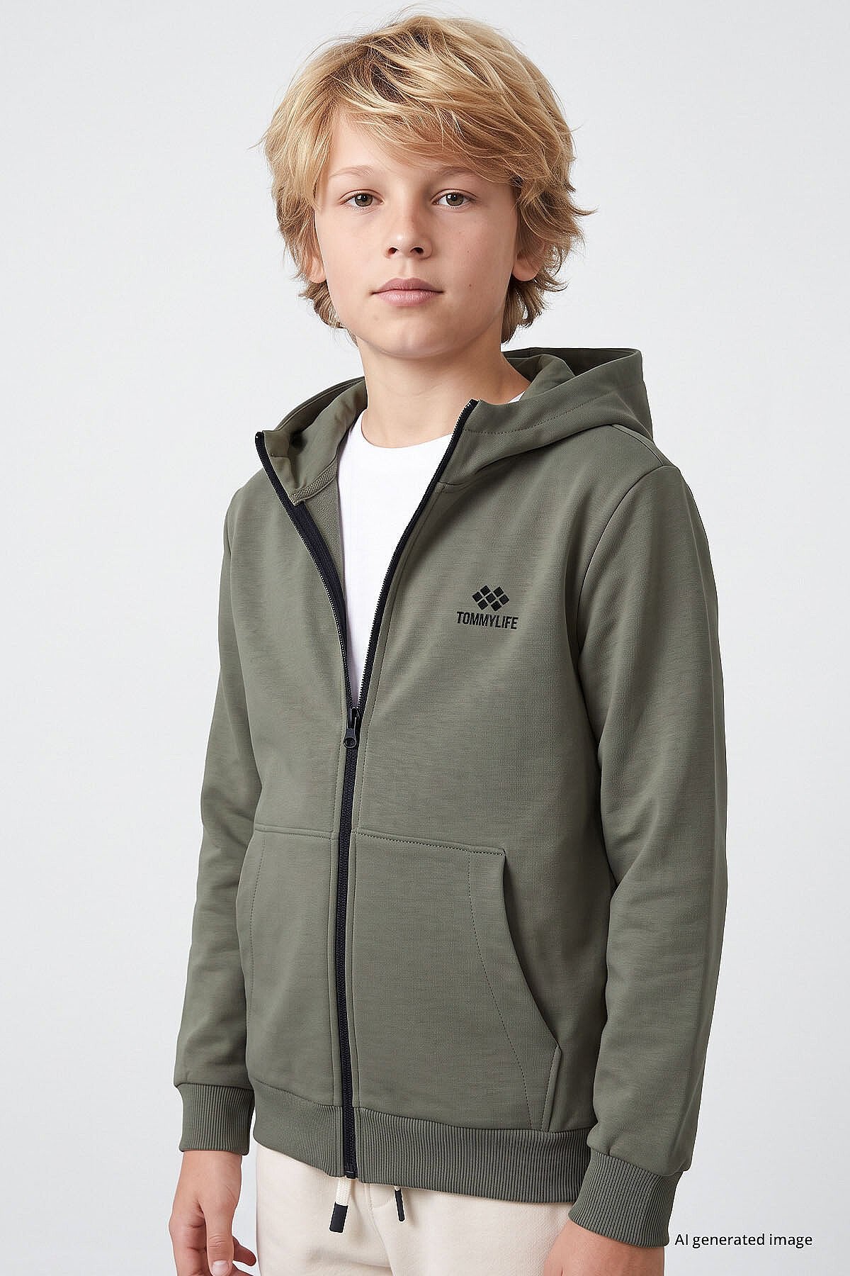 Çağla Standart Kalıp Basic Erkek Çocuk Sweatshirt - 11336