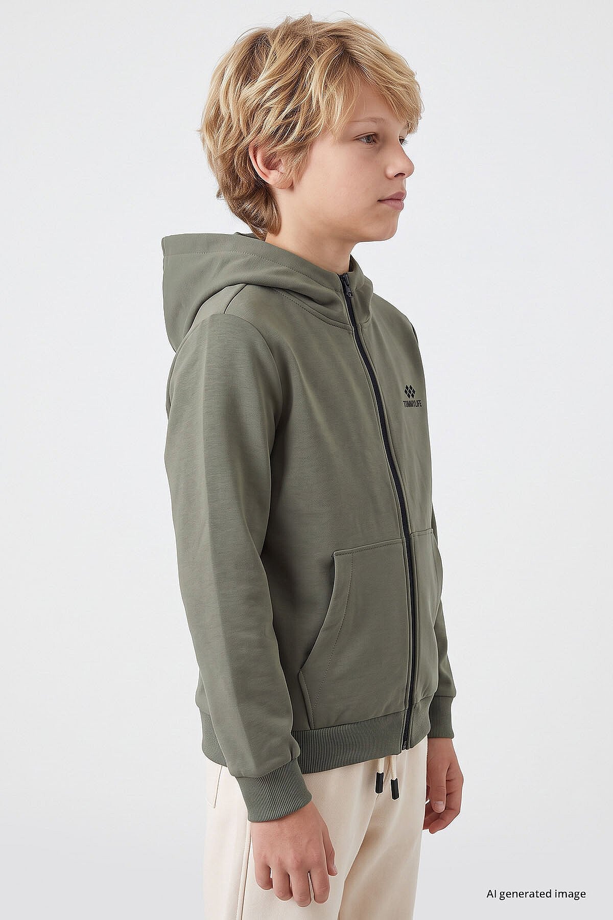 Çağla Standart Kalıp Basic Erkek Çocuk Sweatshirt - 11336