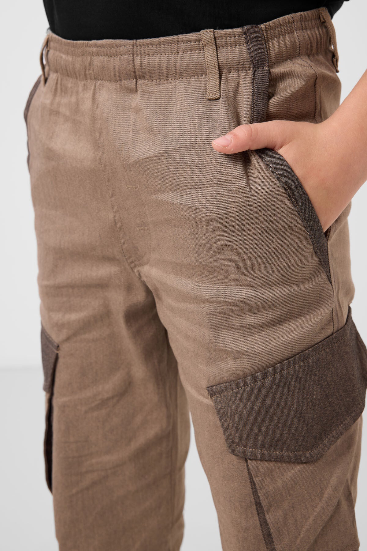 Camel Standart Fit Dokuma Hafif Esnek Chino Erkek Çocuk Pantolon - 11271