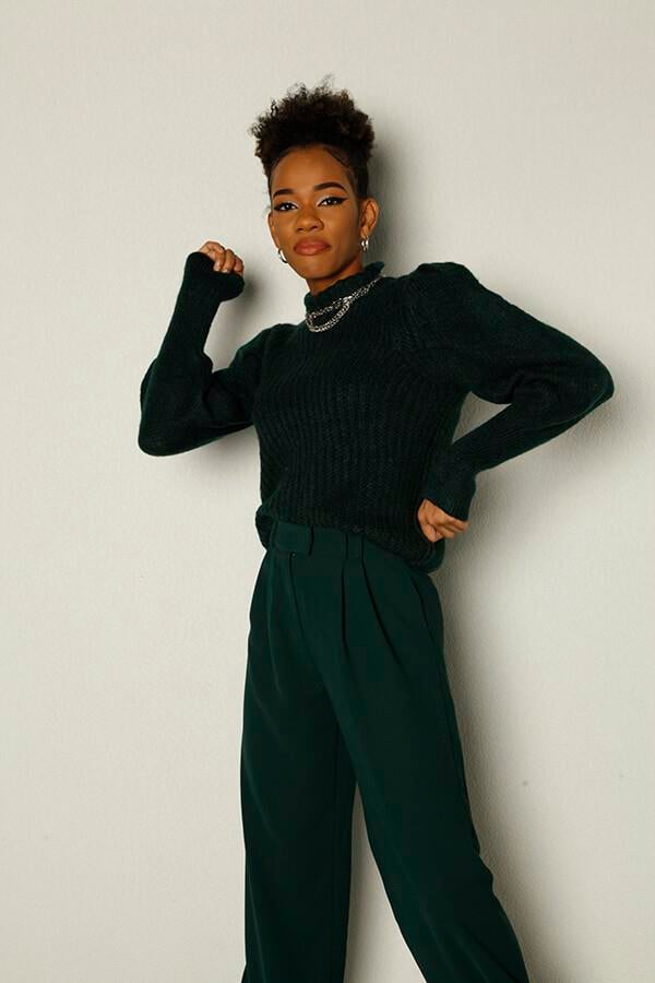 Palazzo Kesim Yüksek Bel Palasia Pantolon Yeşil