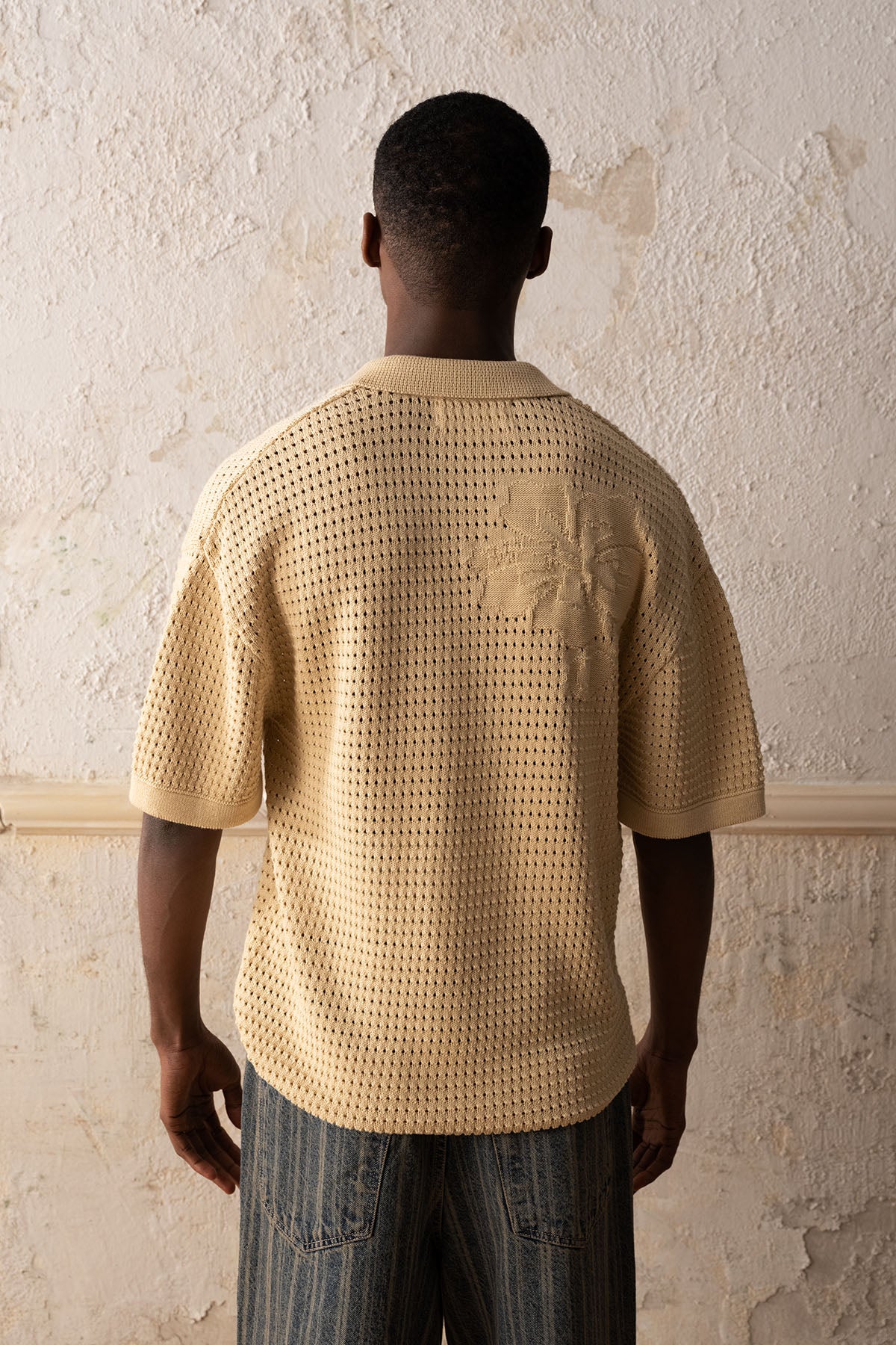 ÇİÇEK DESENLİ TRİKO BEJ T-SHIRT