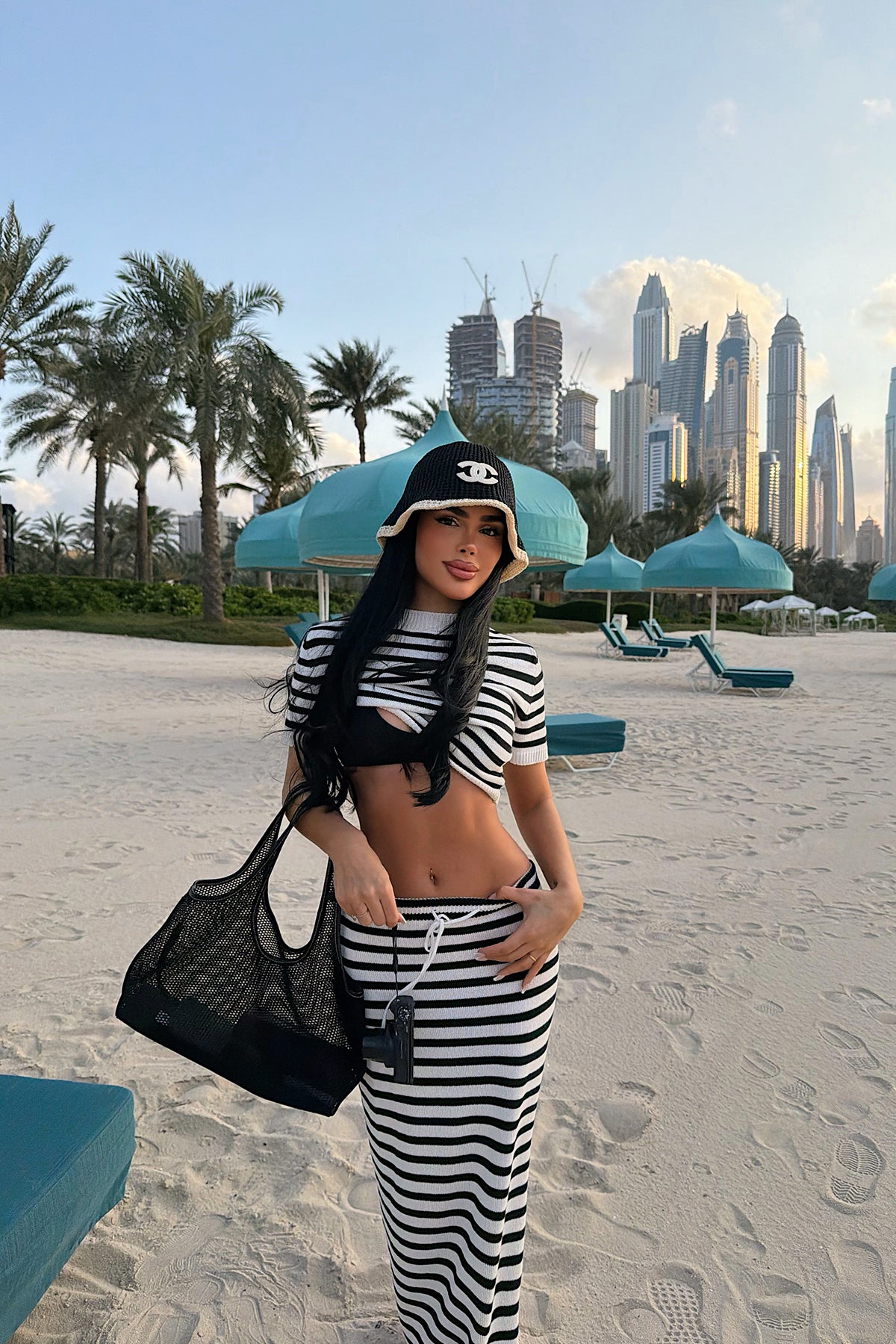 Ebby Çizgili Triko Takım ATE-4826