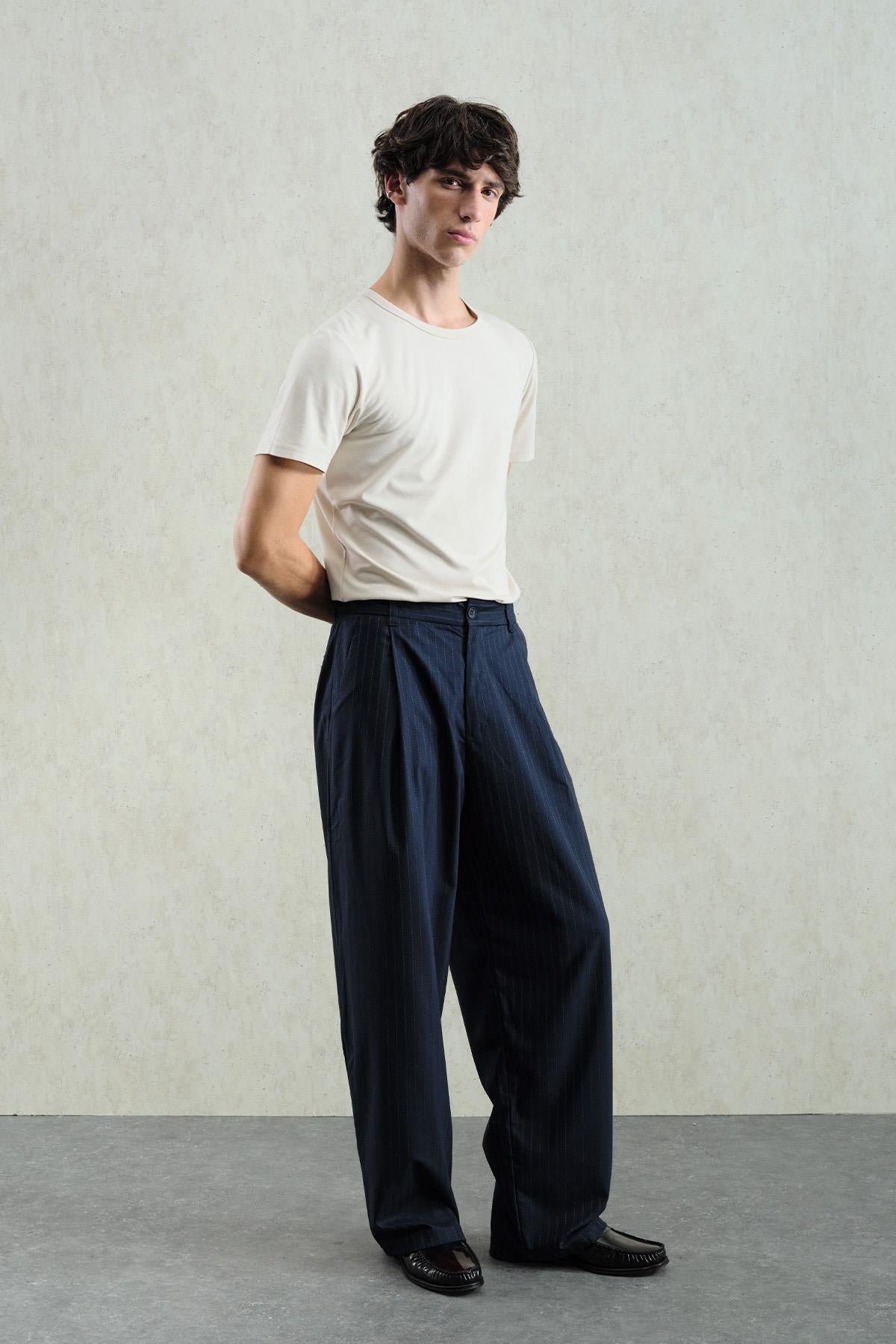 ÇİZGİLİ BALLOON FIT PANTOLON