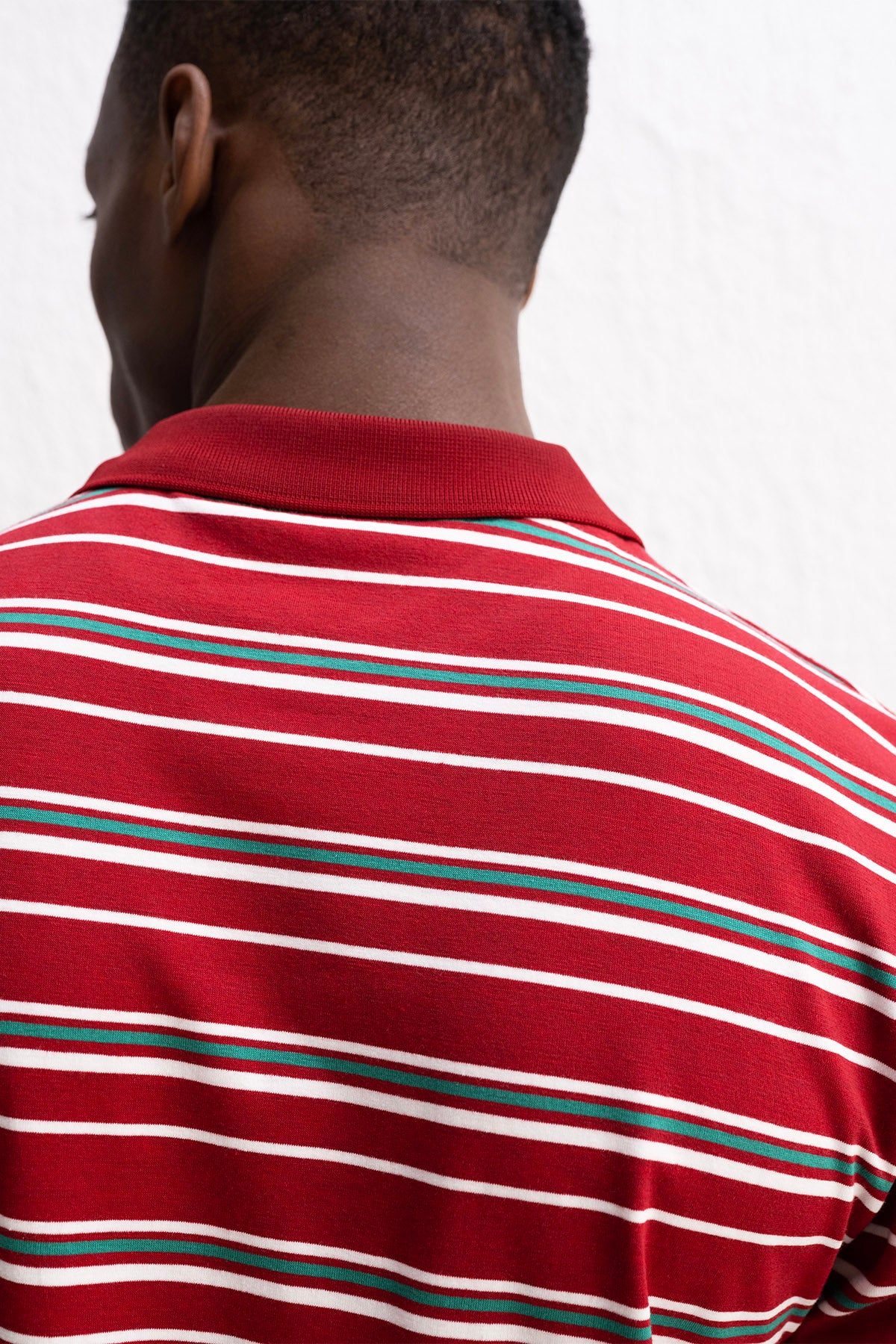 ÇİZGİLİ POLO YAKA BORDO T-SHIRT - BORDO S