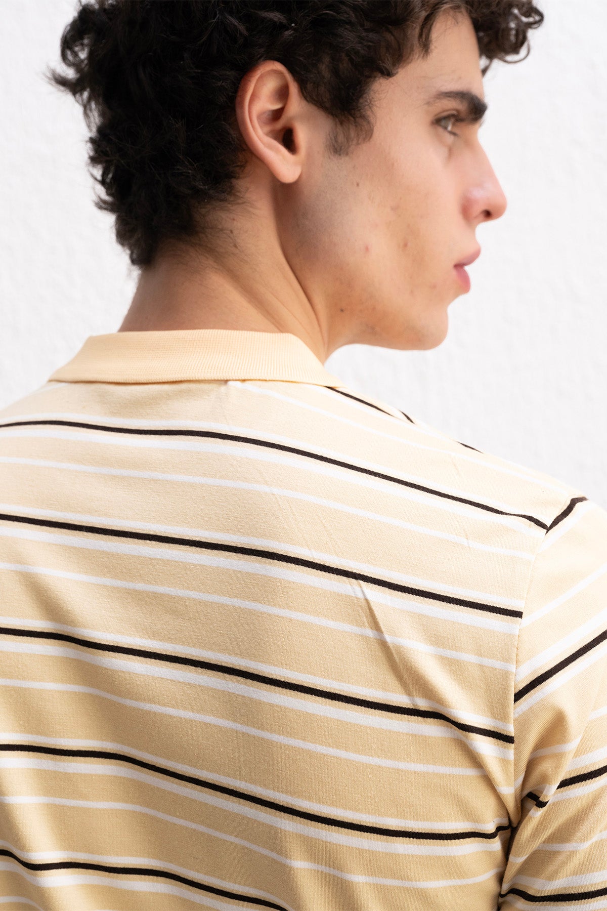 ÇİZGİLİ POLO YAKA SARI -SHIRT - SARI S