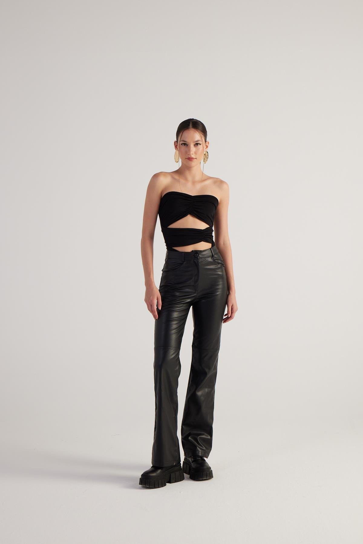 Dolores Deri Pantolon Siyah Siyah L