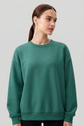Sea Green Basic Crew Neck Oversize Women's Sweatshirt - 97053