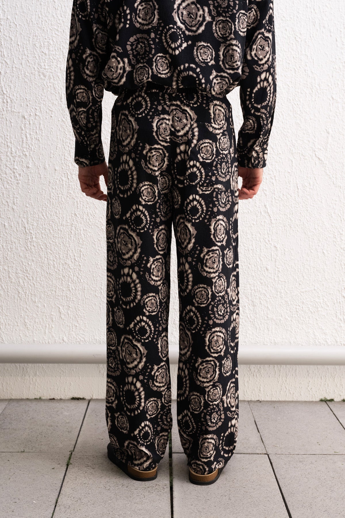 DESENLİ SİYAH PANTOLON - SİYAH XL