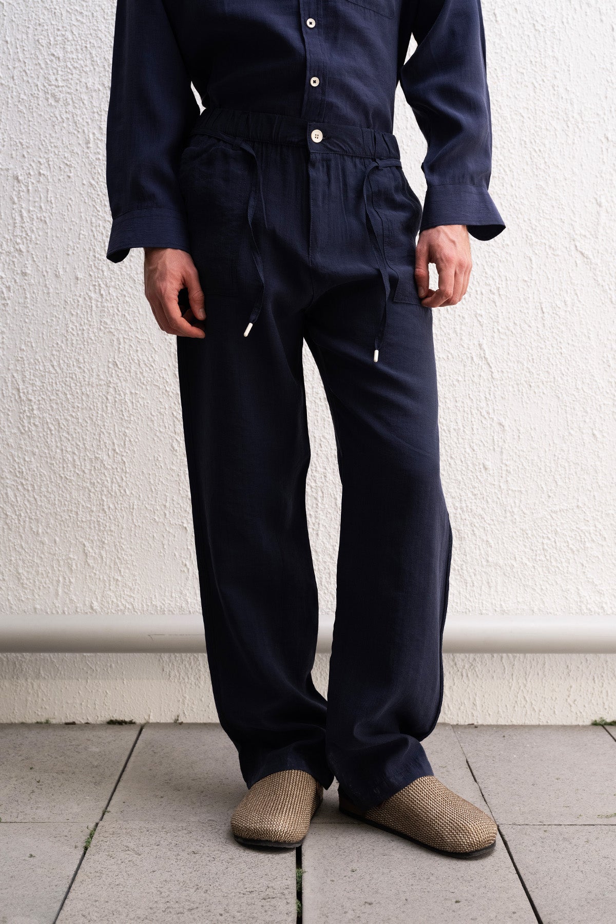 DÖKÜMLÜ JOGGER LACİVERT PANTOLON - LACİVERT L