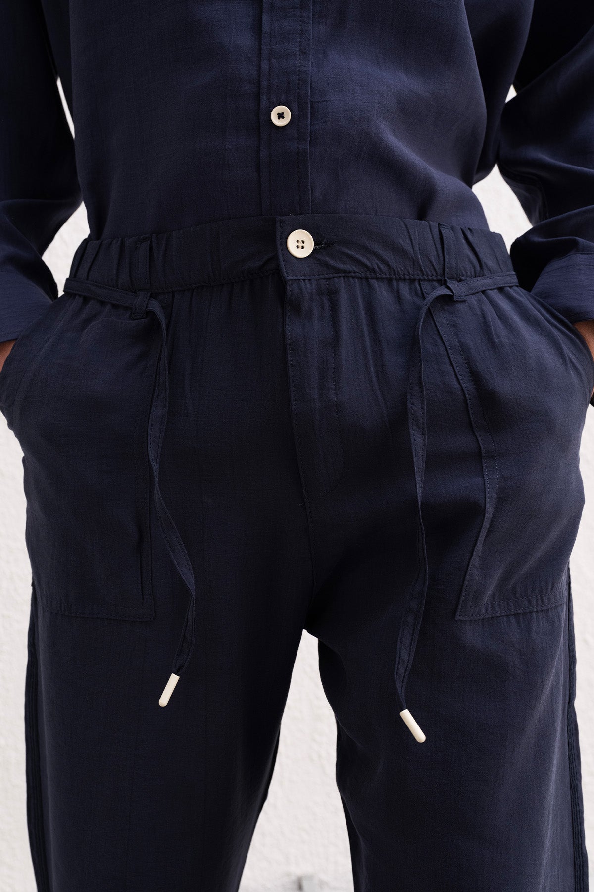 DÖKÜMLÜ JOGGER LACİVERT PANTOLON - LACİVERT XL