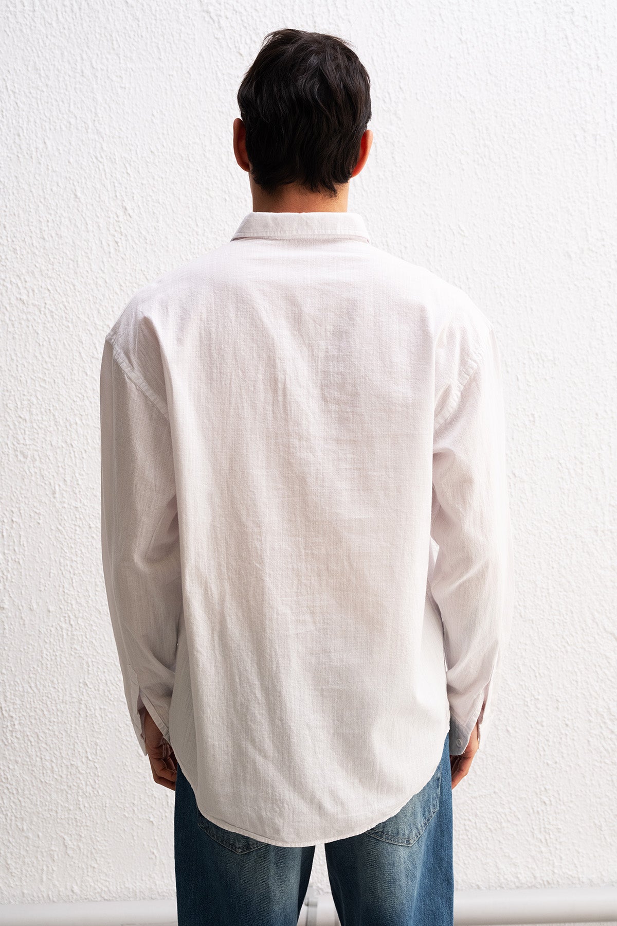 OVERSIZE FRESH KETEN BEYAZ GÖMLEK - BEYAZ L