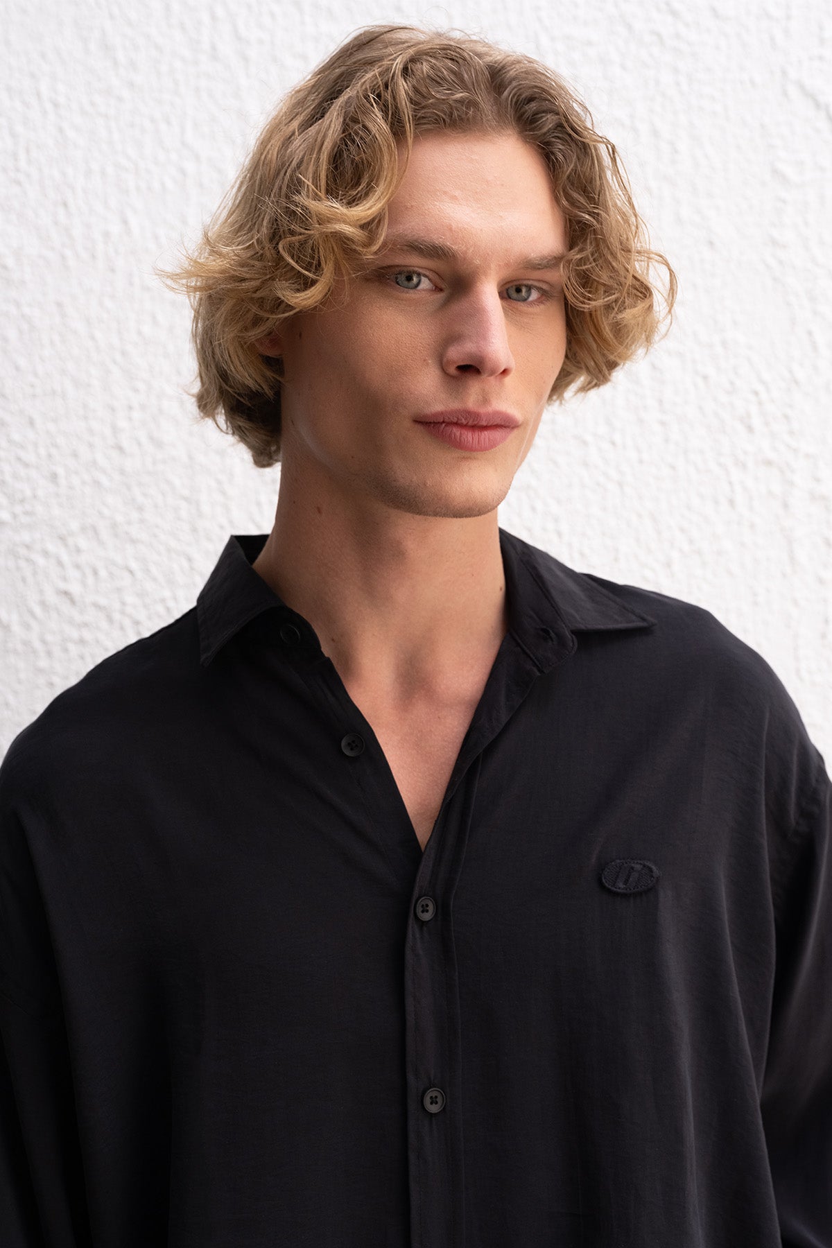 OVERSIZE MODAL SİYAH GÖMLEK - SİYAH L